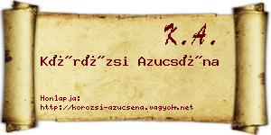 Körözsi Azucséna névjegykártya
